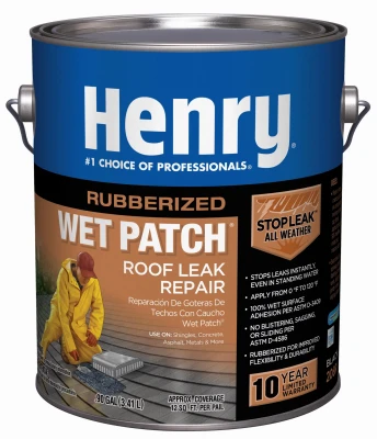 Wet Patch Roof Cement, Rubberized, 1-Gal.