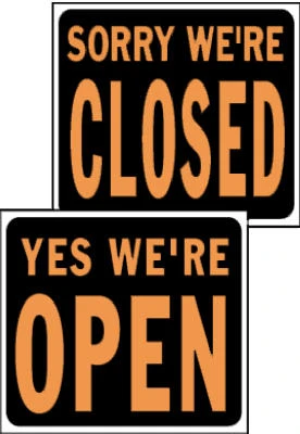 Yes We're Open / Sorry We're Closed Sign, 15 x 19-In.