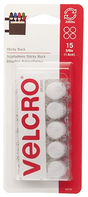 Sticky Back 5/8 In. Coins, White, 15-Ct.