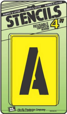 Letter & Number Stencil Set, Reusable Board, 4-In.
