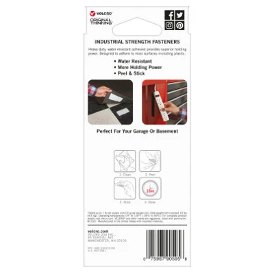 Industrial Strength Fastener Tape, White, 4 Ft. x 2 In.