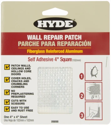 Self-Adhesive Aluminum Drywall Patch, 6 x 6-In.