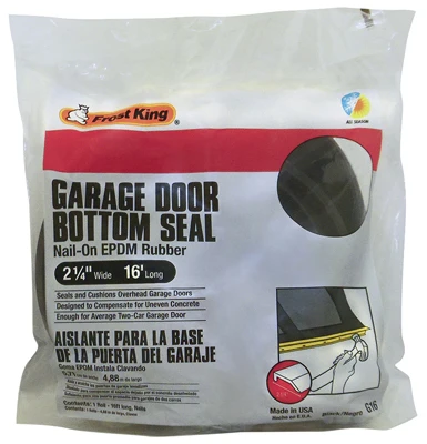 Garage Door Bottom Weatherseal for Wooden Doors, Black, 16 Ft.