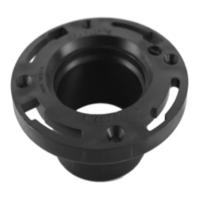 Abs/dwv Closet Pipe Flange Hub End, 4 X 3 Inches, Black, Charlotte Pipe