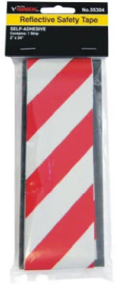 Reflective Safety Tape, Red/silver, 2 X 24-inches, Self-adhesive