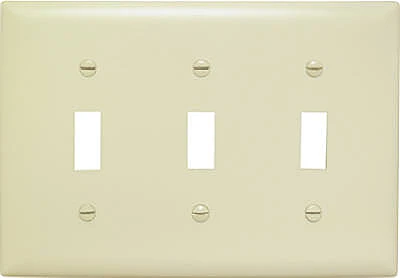 Pass and Seymour Ivory Urea Wall Plate for Three Toggle Switches