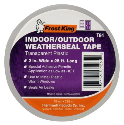 Clear Plastic Window Weatherseal Tape, 2 In. x 25 Ft.
