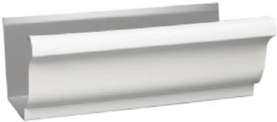 K-Style Gutter, White Galvanized Steel, 5-In. x 10-Ft.