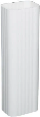 Gutter Downspout, White Galvanized Steel, 2 x 3 In. x 10 Ft.