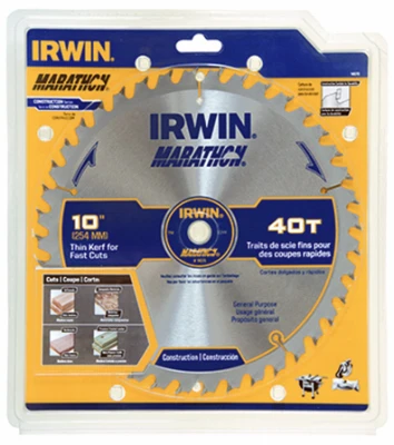 Marathon Micro-Grain C3 Carbide-Tipped Saw Blade, 40-Tooth x 10 In.