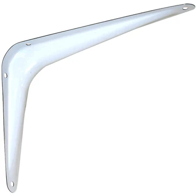 Steel Shelf Bracket, White, 8 x 10 In.