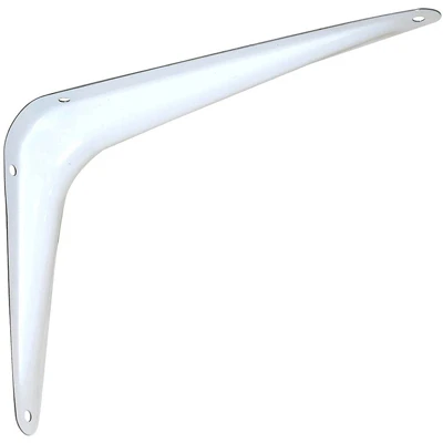 Steel Shelf Bracket, White, 10 x 12 In.
