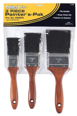 Linzer A225 3-piece Polyester Bristle Varnish & Sash Paint Brush Set