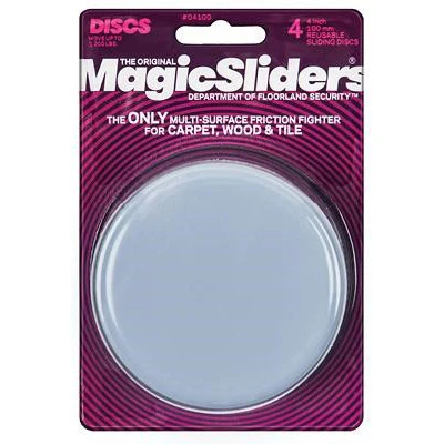 Surface Protectors, Furniture Sliding Discs, Adhesive, 4-In. Round, 4-Pk.