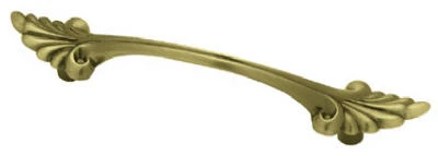 Traditional Bow Cabinet Pull, Antique Brass, 4.5-In.