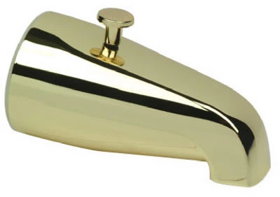 Polished Brass Bathtub Diverter Spout With 3/4" Female Inlet
