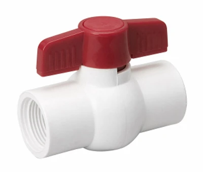 Threaded Ball Valve, White PVC, 1 In.