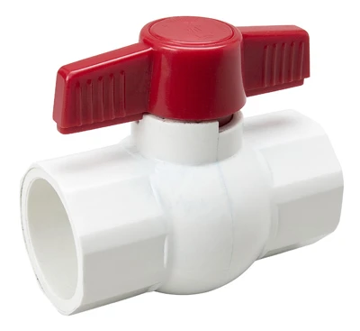 Solvent Ball Valve, White PVC, 2 In.