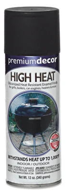 Premium Decor High-Heat Spray Paint, Flat Black, 12 oz.