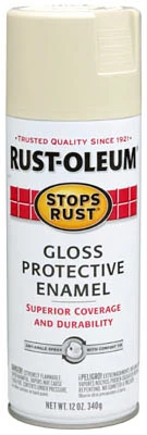 Stops Rust Spray Enamel, Almond Gloss, 12-oz.