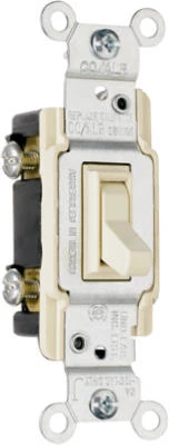 Pass & Seymour 3-way Toggle Switch, Ivory, 120-volt, 15-amp, Grounded