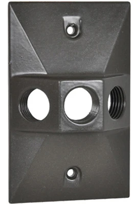 Weatherproof Rectangular Lampholder Cover, Bronze