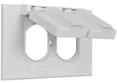 Weatherproof Horizontal Flip Cover, Single Gang, White