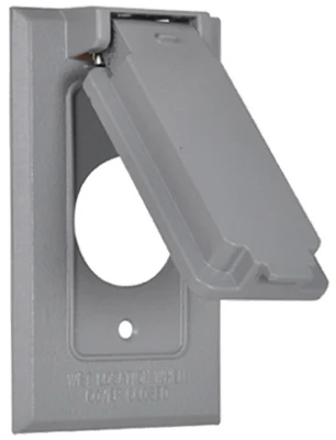 Weatherproof Vertical Flip Cover, Single Gang, Gray - Model 1c-sv
