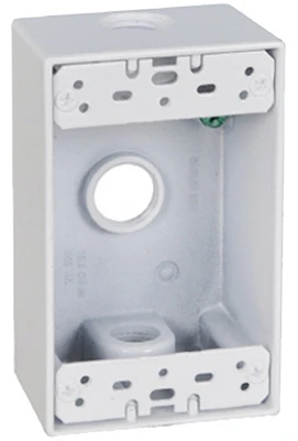 White Weatherproof One Gang Rectangular Electrical Outlet Box