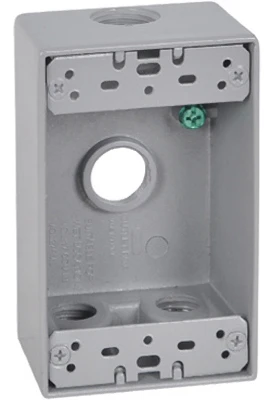 Gray Weatherproof 1-Gang Rectangular Outlet Box