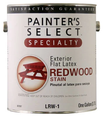 Specialty Stain, Flat Latex, Redwood, 1 Gallon