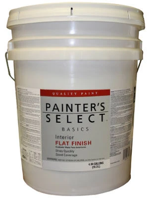 Interior Latex Paint, White Flat, 5-gallons, Voc Less Than 50 Grams
