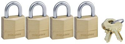 Keyed-Alike 4-Pin Padlocks, Solid-Brass, 3/4-In., 4-Pk.