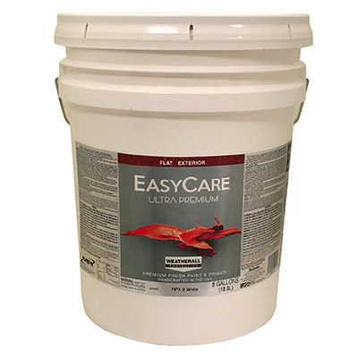 Ultra Premium Exterior WeatherAll Latex Paint, White Flat, 5 Gallons