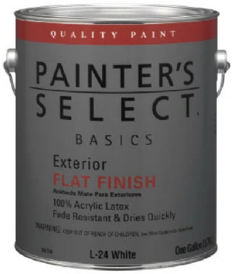 Basics Exterior Latex House Paint, Flat White, 1-gallon, Voc Compliant