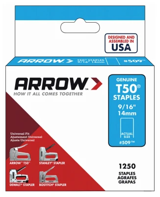 Staples, Narrow Crown, 9/16 In., 1000-Pk.