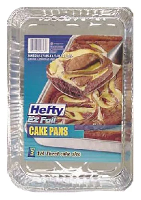 EZ Foil Cake Pan Set, Oblong, 12-1/8 x 8-1/4 x 1-3/16-In., 3-Pk.