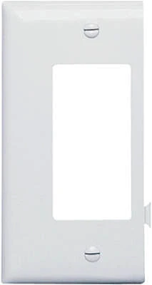 Pass and Seymour Nylon End Section Wall Plate with Decorator Opening in White Finish