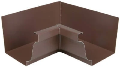 Gutter Inside Mitre, Brown Aluminum, 5 In.