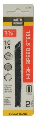 High-Speed Steel Metal-Cutting Jigsaw Blade, 3-1/8 In., 10-TPI, 2-Pk.