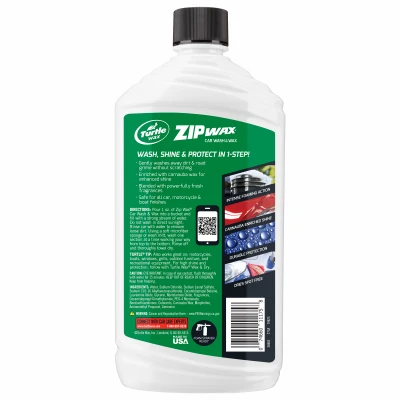 Zip Wax Foaming Car Wash, 16 Ounce Bottle, Concentrated Formula for Effective Cleaning and Waxing