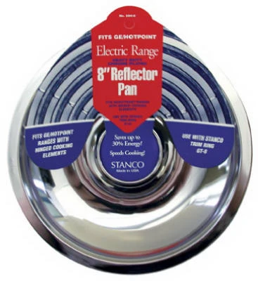 Electric Range Reflector Pan, Chrome, 8 In.