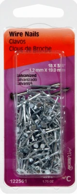 Wire Nails, Galvanized, 3/4-In. x 18, 1.75-oz.