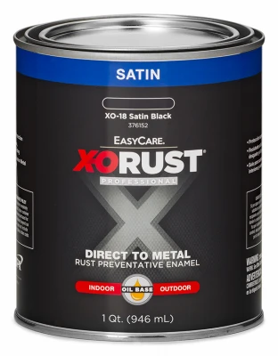 Premium Ant-rust Oil-base Enamel, Black Satin, 1 Quart - X-o Rust