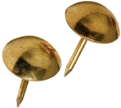 Upholstery Nails, Round Head, Brass, 25-Pk.