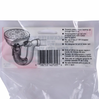 Male Low Pressure Sewer Polypropylene Backwater Device, 2 Inch