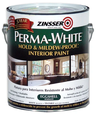 White Mold & Mildew Proof Interior Paint, Eggshell, Gallon