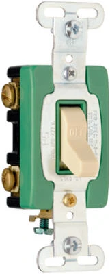 Pass & Seymour Toggle Switch, Double Pole, Ivory, 120/277-Volt, 30-Amp