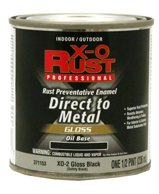 Premium Anti-Rust Oil-Base Enamel, Black Gloss, 1/2 Pt.