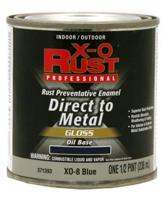 Premium Ant-rust Oil-base Enamel, Blue Gloss, 1/2-pint For Interior/exterior Use